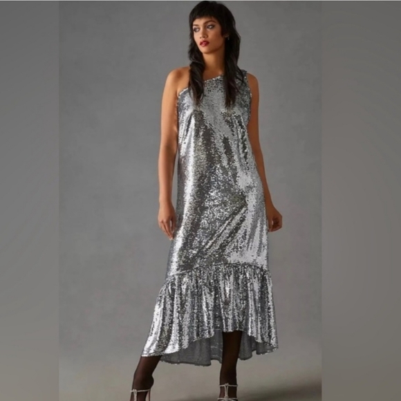 Maeve Anthropologie Sequin One Shoulder Dress - Picture 14 of 15